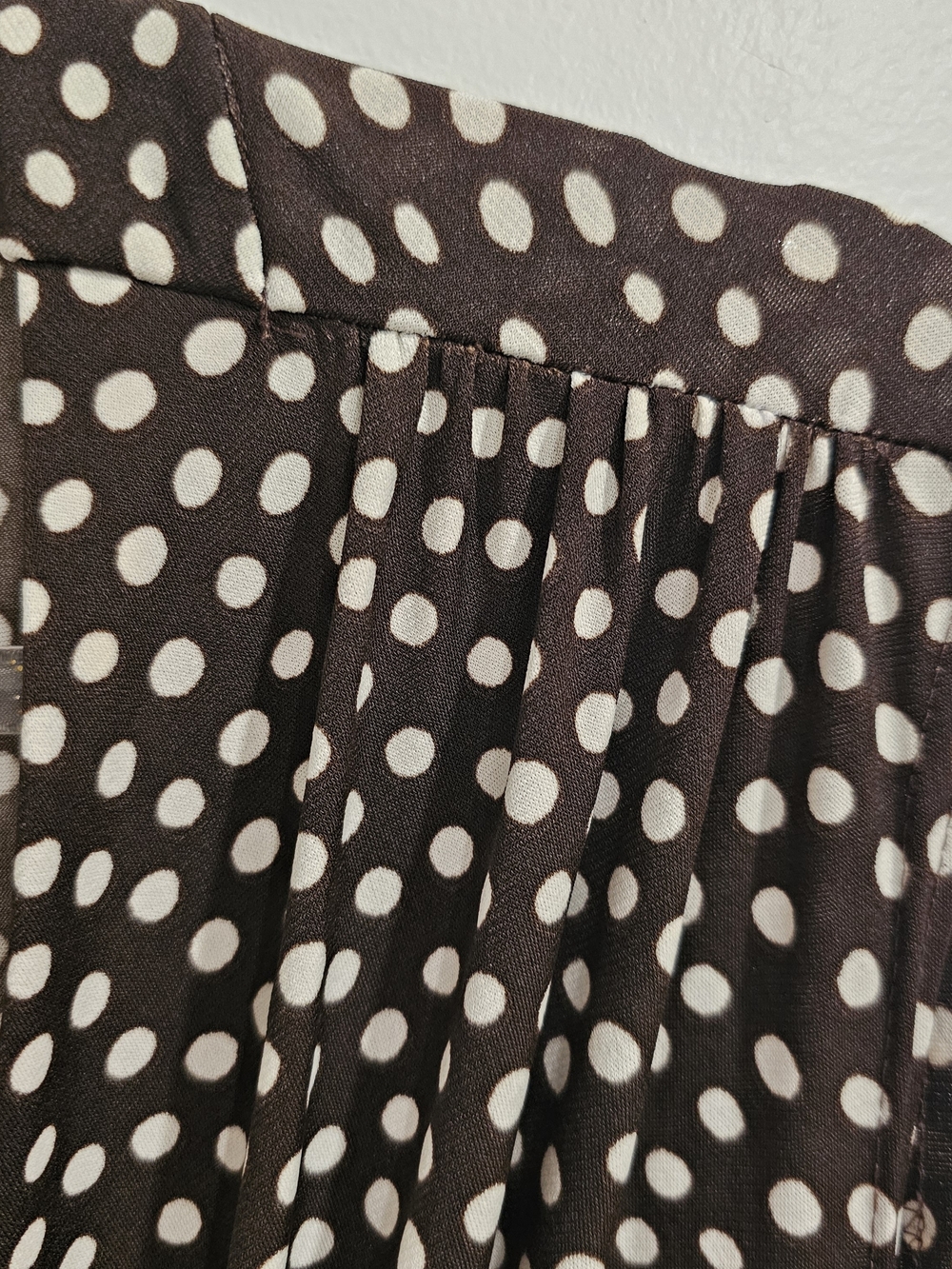 Penningtons Chocolate Brown Polka Dot Midi Dress Retro Pinup Cottagecore Office - Picture 4 of 11